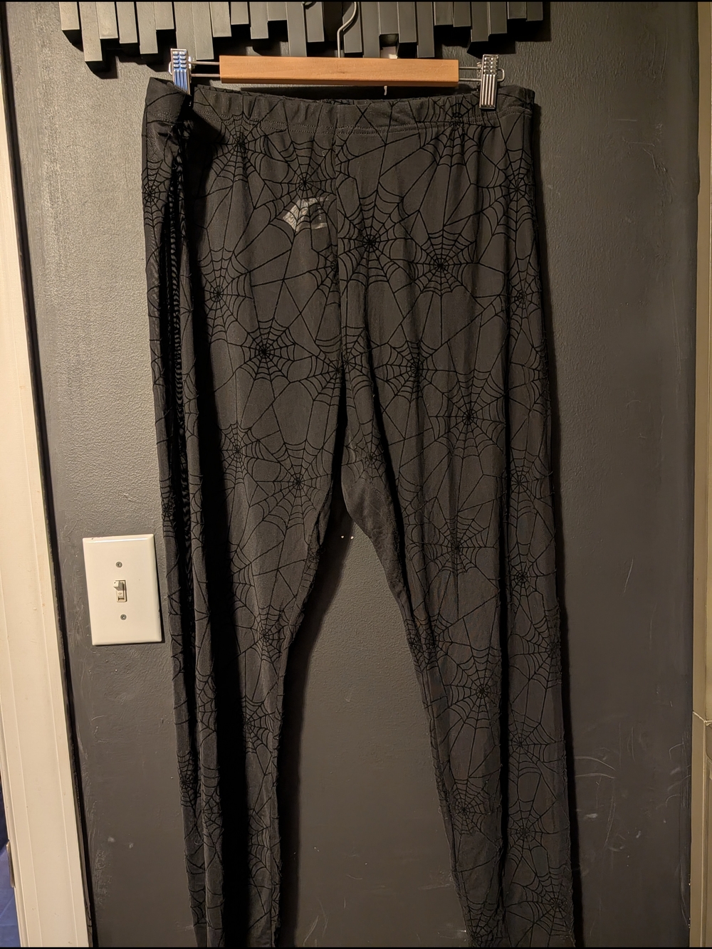 Sheer Black Spiderweb Print Leggings